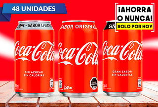 Pack de 48 Latas de Coca-Cola 350 cc light