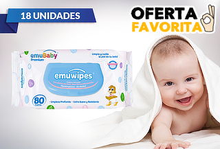 Pack 18 Paquetes Emuwipes® Premium 80 Hojas