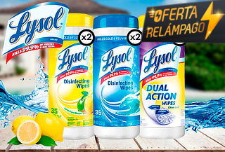 Pack de 6 toallitas desinfectantes wipes Lysol