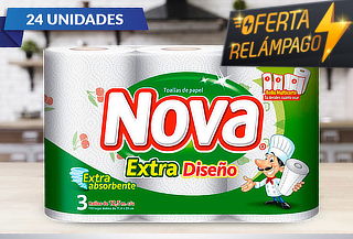 Pack 24 Rollos Toalla Nova Diseño de 12,5 c/u