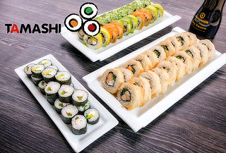 Elige 40, 50, 60 o 100 Piezas de Sushi en Tamashi