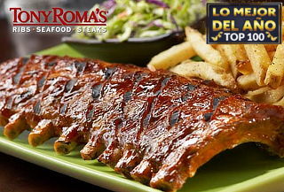 2 Ribs + Papas fritas + Bebida en Tony Roma´s 