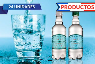 24 Botellas de Agua Purificada Benedictino con gas o sin gas