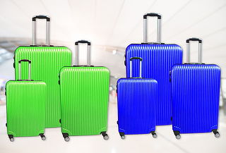 Set de 3 maletas rígidas 360° Verde Limón ó Azul eléctrico