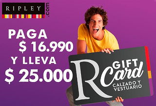 Gift Card $25.000 en Calzado y Vestuario en Ripley 