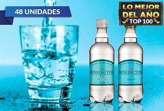 48 Botellas de Agua Purificada Benedictino con gas o sin gas