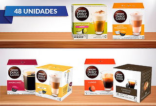 Pack 48 cápsulas Dolce Gusto variedad de sabores.