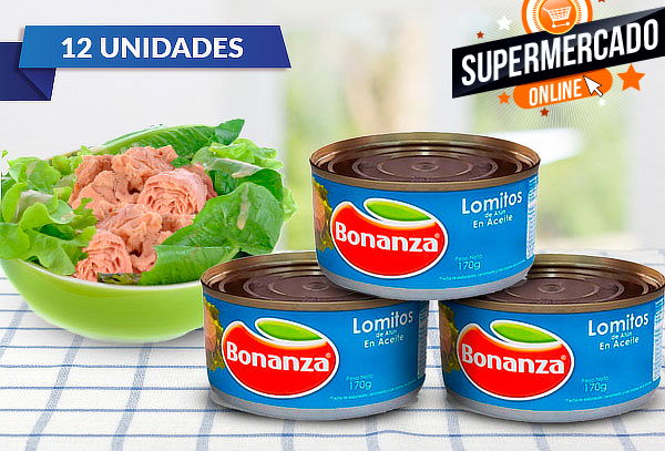 Pack 12 Latas de Atún en Lomito en Aceite Bonanza