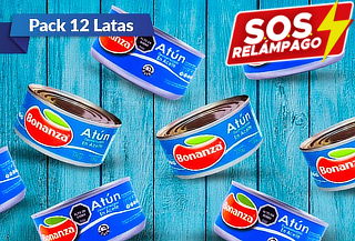 Pack 12 Latas de Atún en Lomito en Aceite Bonanza