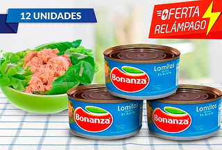 Pack 12 Latas de Atún en Lomito en Aceite Bonanza