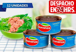 Pack 12 Latas de Atún en Lomito en Aceite Bonanza