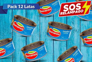 Pack 12 Latas de Atún en Lomito en Aceite Bonanza