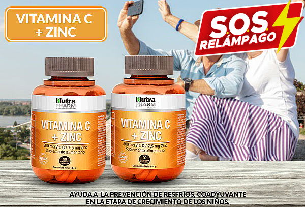 Pack de 2 Frascos de VITAMINA C + Zinc Masticable