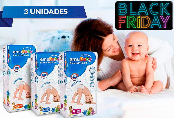 Pack de 3 Pañales Emubaby Talla a Elección