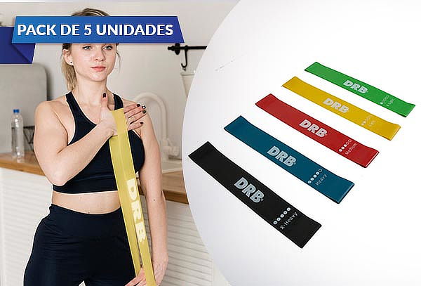 Pack de 5 Bandas Elásticas Circulares ¡Entrena En Casa! 