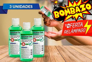 Para el Bolso: Pack 3 Alcohol Gel 100 Ml ¡Manos protegidas!