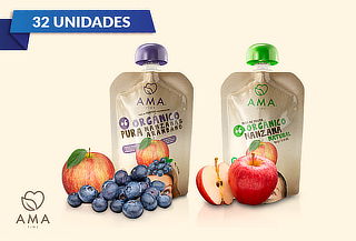 Pack 32 compotas Ama Time de 90 g c/u en sabor a elección