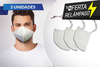 Pack 3 Mascarillas Reutilizable color Blanco