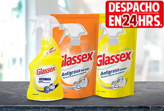 Pack Glassex® Antigrasa + 2 Recargas.