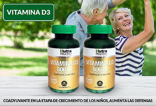 Pack de 2 Frascos de Vitamina D3 Nutrapharm