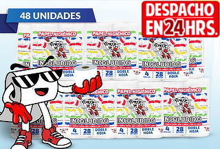 Pack 48 Rollos de Papel Higiénico Incoludido 28 Metros