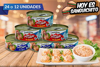 Pack 24 o 12 Latas de Atún Angelmo en Lomito a Elección