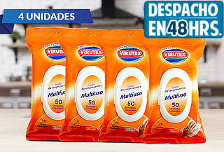 Pack de 4 : 50 Toallas Multiuso Desengrasantes