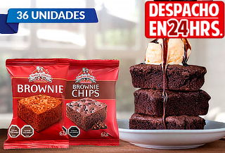 36 Brownie o Brownie Chip Nutra Bien. Delicioso Postre