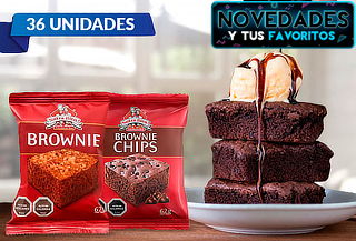 36 Brownie o Brownie Chip Nutra Bien. Delicioso Postre