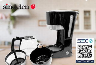 Cafetera eléctrica 800W 1,80LT negra SINDELEN