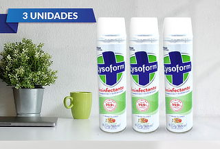 Pack de 3 unidades de aerosol desinfectante Lysoform 360 ml