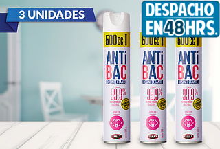 Pack de 3 Aerosol Desinfectantes Antibac de Tanax 500cc