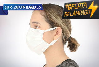 Pack de 20 o 50 Mascarillas Desechables 3 Pliegues