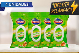 Pack de 4: 50 Toallas Desinfectantes Multiuso Easy Virutex