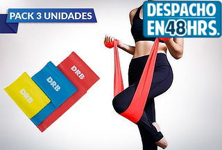  Pack de 3 Bandas Elásticas ¡Entrena en Casa! 