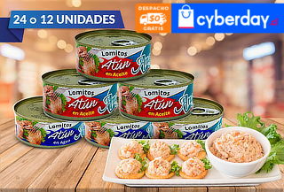 Pack 24 o 12 Latas de Atún Angelmo en Lomito a Elección