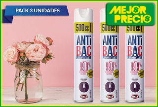 Pack de 3 Aerosol Desinfectantes Antibac de Tanax 500cc