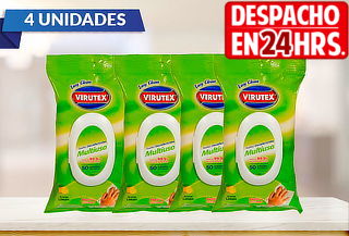 Pack de 4: 50 Toallas Desinfectantes Multiuso Easy Virutex