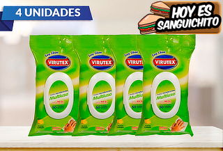 Pack de 4: 50 Toallas Desinfectantes Multiuso Easy Virutex