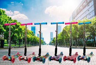 Monopatin Scooter Xl 4 Ruedas Luz Led Con Diseño