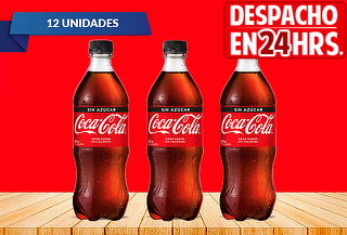 Pack 12 Coca-cola Zero de 591 Ml.