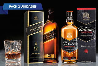 Pack de 1 Johnnie Walker Black + 1 Ballantine's Hard Fired!