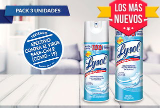 Pack 3 Lysol desinfectante multisuperficies tamaño a elegir