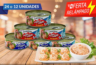 Pack 24 o 12 Latas de Atún Angelmo en Lomito a Elección