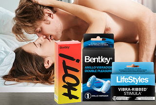 ¡Tripack Anillo Vibrador + Gel Lubricante + Preservativos!