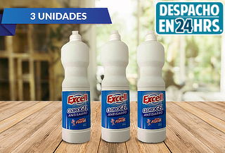 Pack 3 Cloro Gel 900ml Antisarro Marca Excell