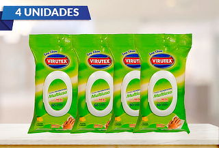 Pack de 4: 50 Toallas Desinfectantes Multiuso Easy Virutex