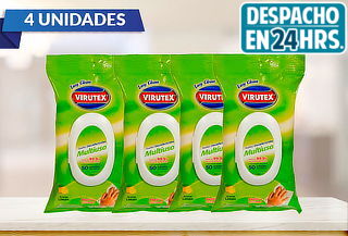 Pack de 4: 50 Toallas Desinfectantes Multiuso Easy Virutex