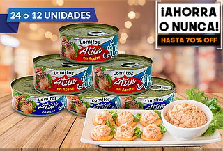 Pack 24 o 12 Latas de Atún Angelmo en Lomito a Elección