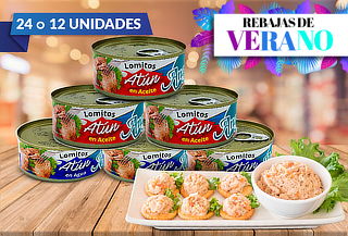 Pack 24 o 12 Latas de Atún Angelmo en Lomito a Elección